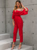 Glamaker Batwing Sleeve Mesh Insert Jumpsuit