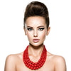 Dark Coral Cracked Pearl Bead Set