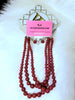 Dark Coral Cracked Pearl Bead Set