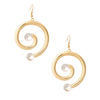 Gold and Crystal Swirl Earrings