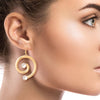 Gold and Crystal Swirl Earrings