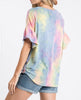 Criss Cross Neck Tie Dye Top