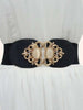 Rhinestone Decor Buckle Belt- Black