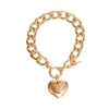 Gold Metal Heart Toggle Bracelet